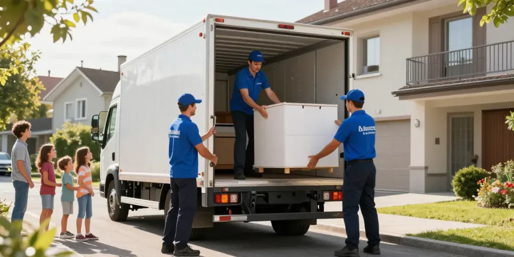 Déménageur Lausanne : Équipe professionnelle emballant des meubles pour un déménagement sécurisé à Lausanne.